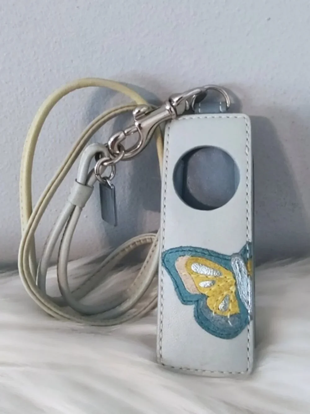 Coach vintage Y2K butterfly keychain charm w/lanyard EUC